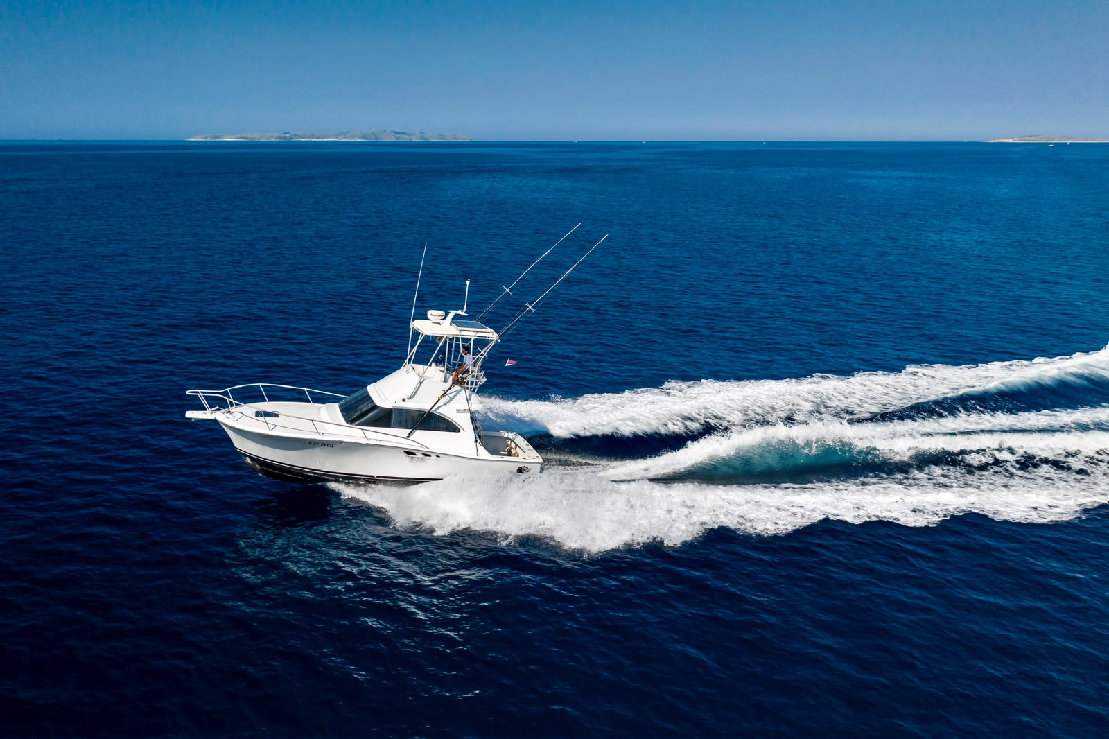 GOF Boats cruising toward Unije island, Croatia